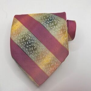 Wembley Bold Striped Tie with Rich Hues 54.6” X 4.5” in